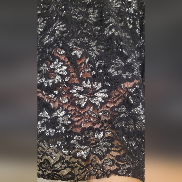 NWT C. EST. 1946 Plus Black and Silver Sheer Lace Blouse. Size 16-18 W - Picture 9 of 13